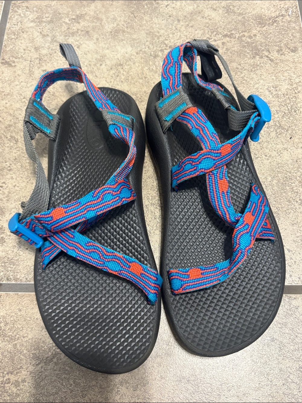 Colorful Strappy adjustable Chaco’s Size 6